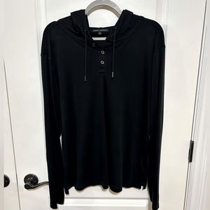 Robert Barakett Black LS Knit Hoodie Size Large